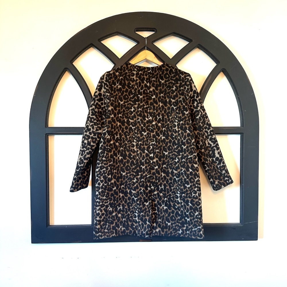 JOE FRESH Women's Black and Brown Cheetah Print Teddy Jacket - Picture 7 of 12